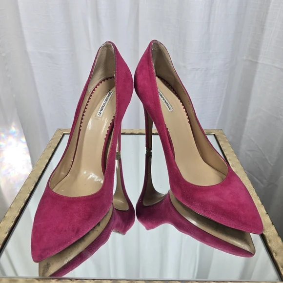 Emporio Armani Fuchsia Suede Stilettos - Picture 10 of 13